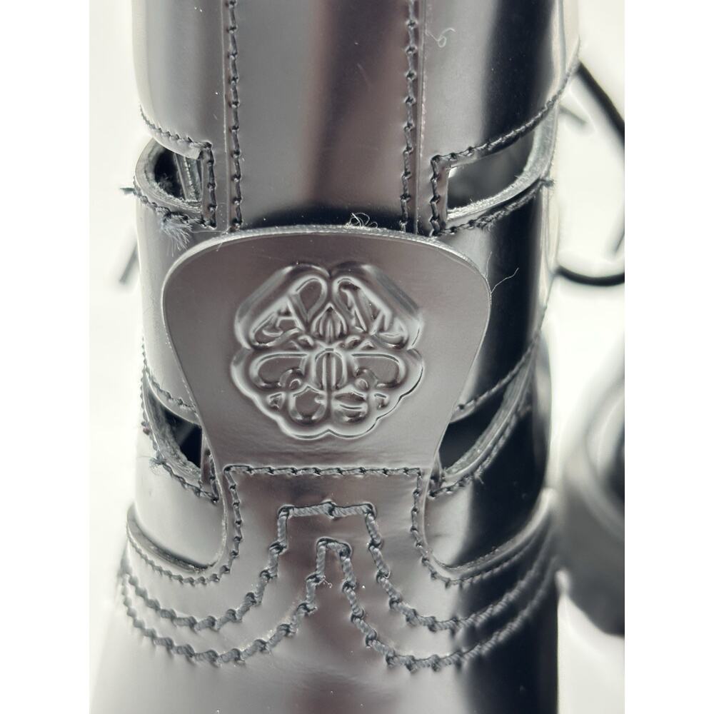Alexander McQueen Wander Leather Cutout Combat Boots Black Size 39 / 9 - Picture 6 of 16